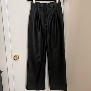 Chic Black Faux Leather Pants